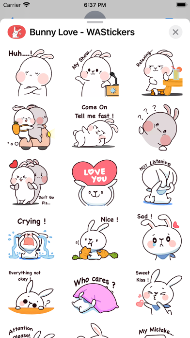 Bunny Love - WAStickers Screenshot