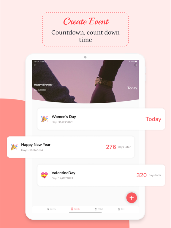 Couple App: Count Days in Love iPad screenshot 4 - Entertainment app