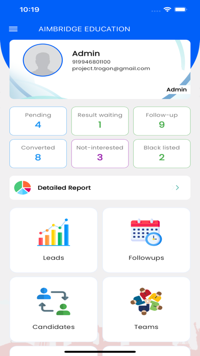 AIMBRIDGE CRM Screenshot