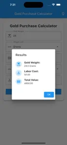 Gold Purchase Calculator screenshot #5 for iPhone