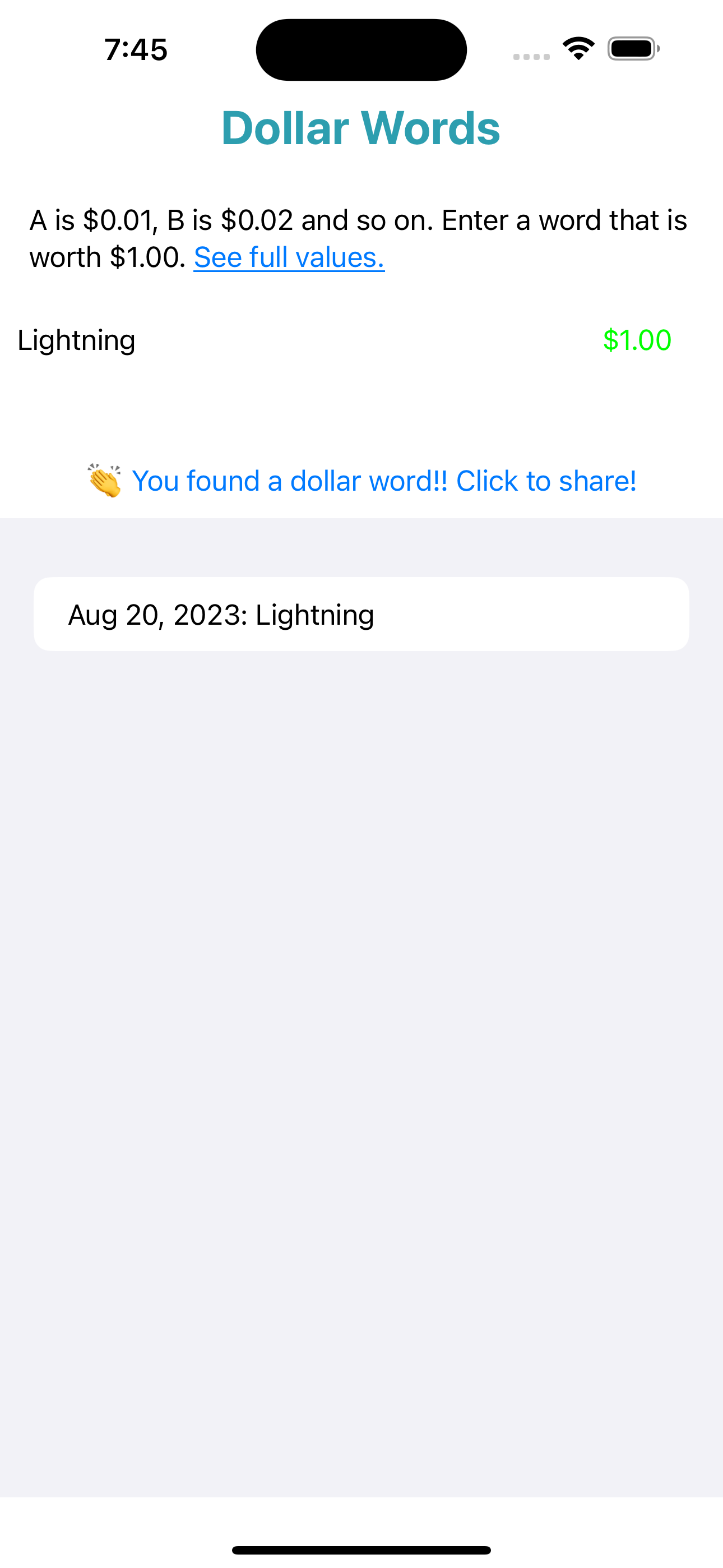 Dollar Words