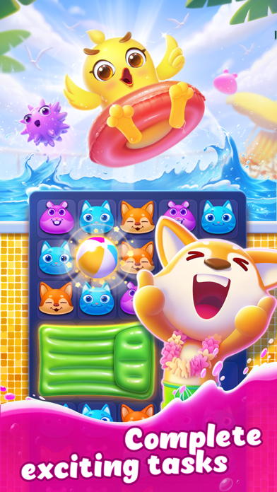 Summer Friends match 3 puzzles Screenshot