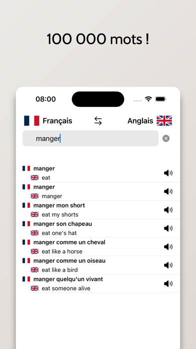 Dictionnaire Anglais-Français Screenshot