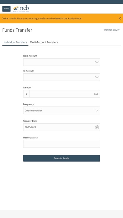 National Coop Bank Screenshot