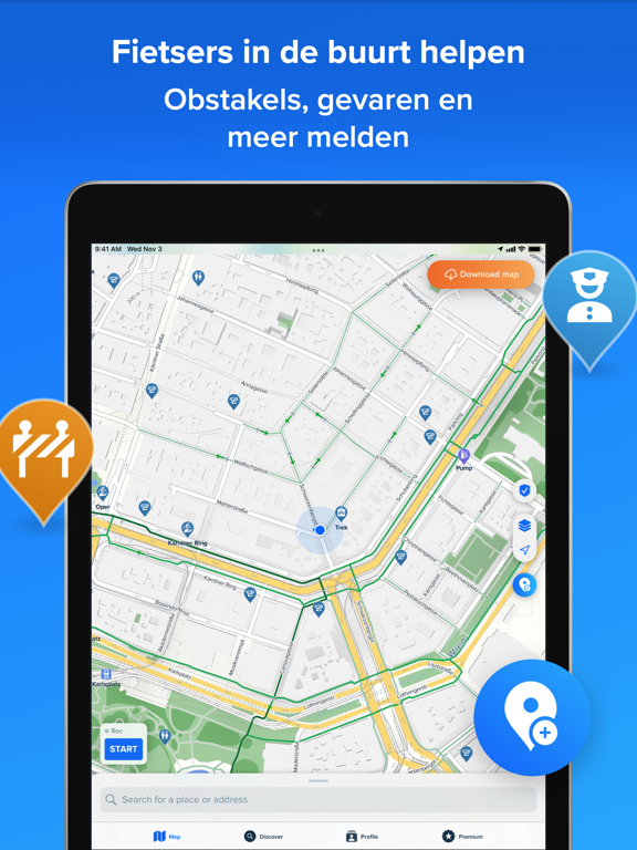 Bikemap - Fietskaart & GPS iPad app afbeelding 3