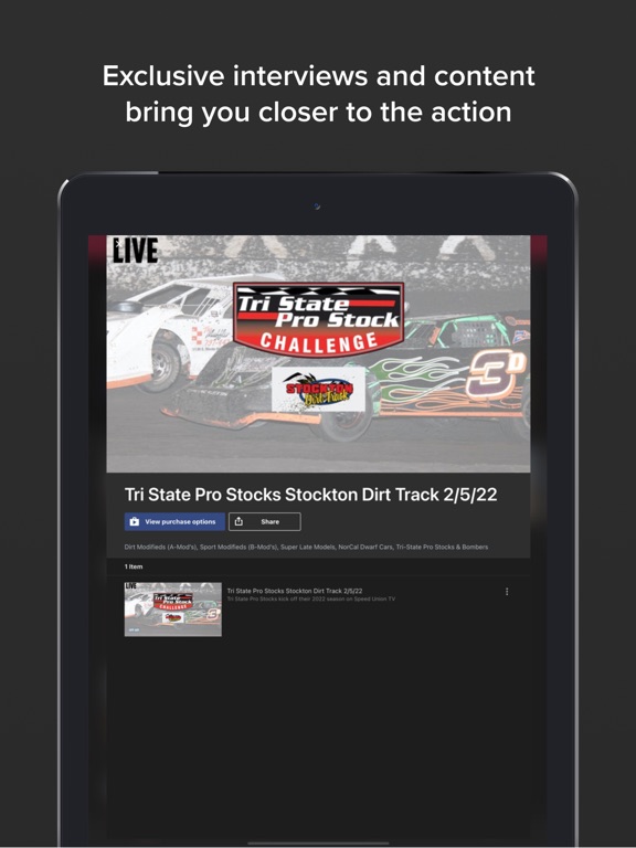 Speed Union TV iPad screenshot 3 - Sports app