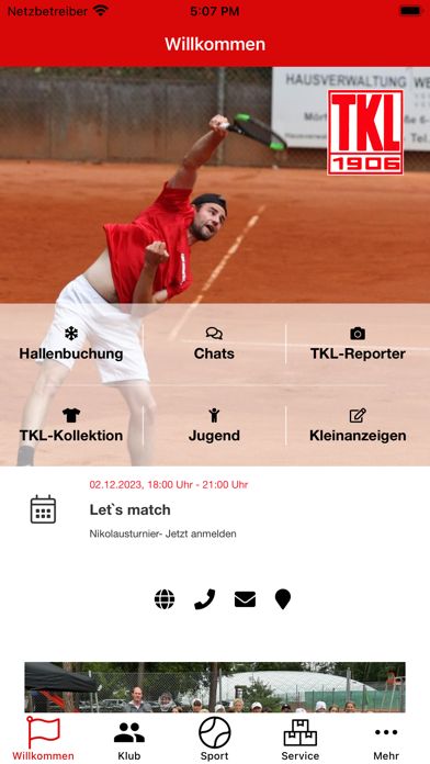 Tennisklub Langen e.V. Screenshot
