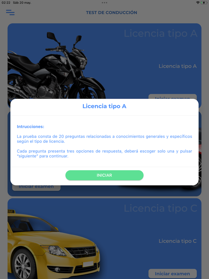 Test de Licencia de Conducción