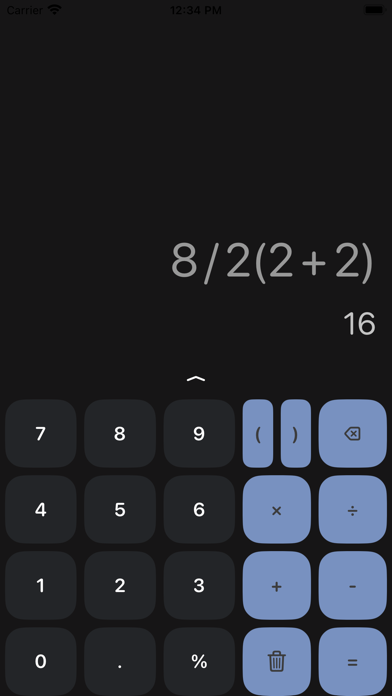 Calculator Real-Time Results Screenshot