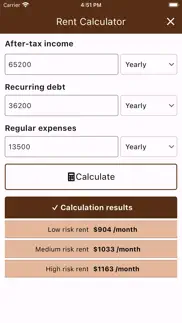 rent calculator - rentwise iphone screenshot 1