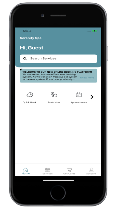 Serenity Spa Mobile Screenshot