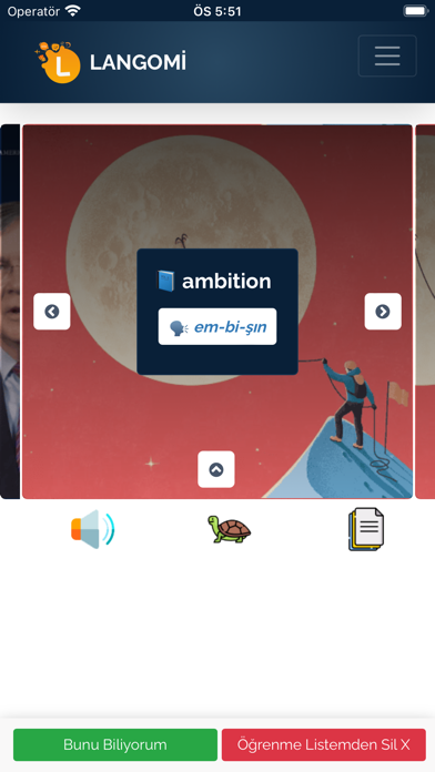 Langomi-İngilizce Kelime Öğren Screenshot