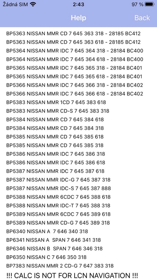 #3. RADIO CODE for NISSAN MICRA (iOS) 由: Petr Svihovec
