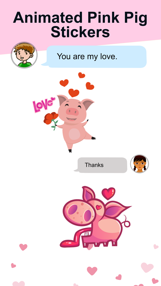 #4. Animated Pink Pig Stickers (iOS) By: Himanshu Yadav