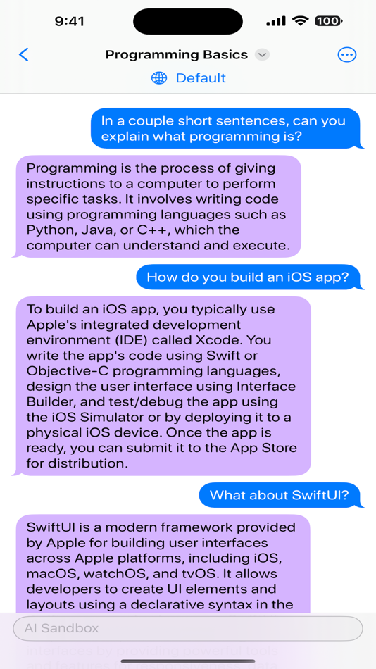 #4. AI Sandbox - Chat Now! (iOS) 由: Devon Martin