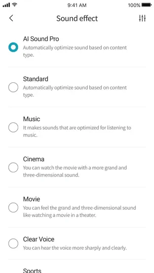 Скриншот LG Soundbar на iPhone 4