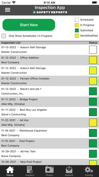 Safety Reports Inspection App Screenshot