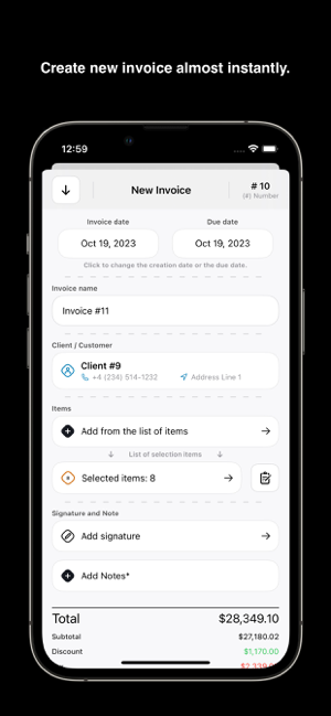 ‎The Invoice Create Screenshot