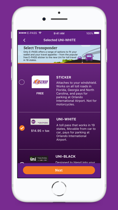 E-PASS Toll App Screenshot