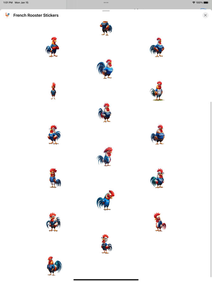 French Rooster Stickers