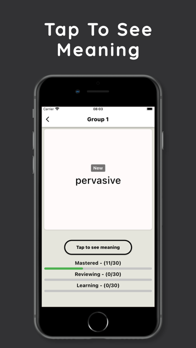 PTE Vocabulary Flashcards Screenshot