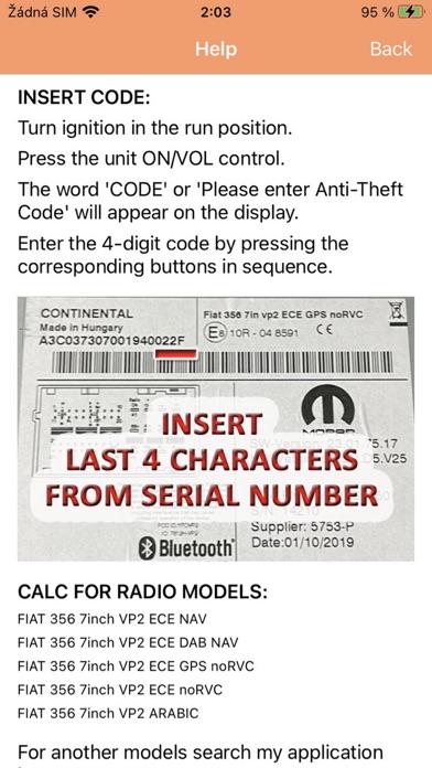 RADIO CODE for FIAT VP2 HUのおすすめ画像2