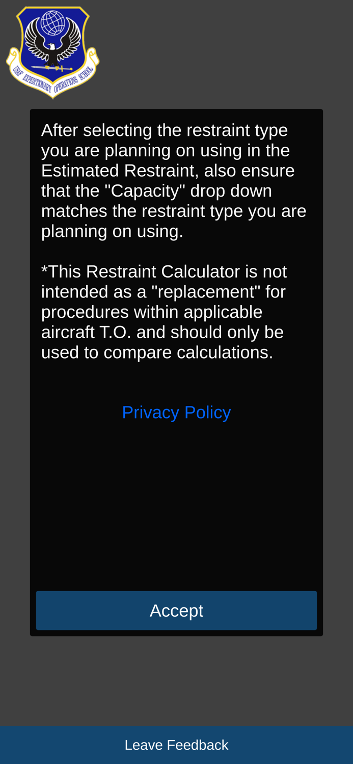 USAF EOS Restraint Calculator
