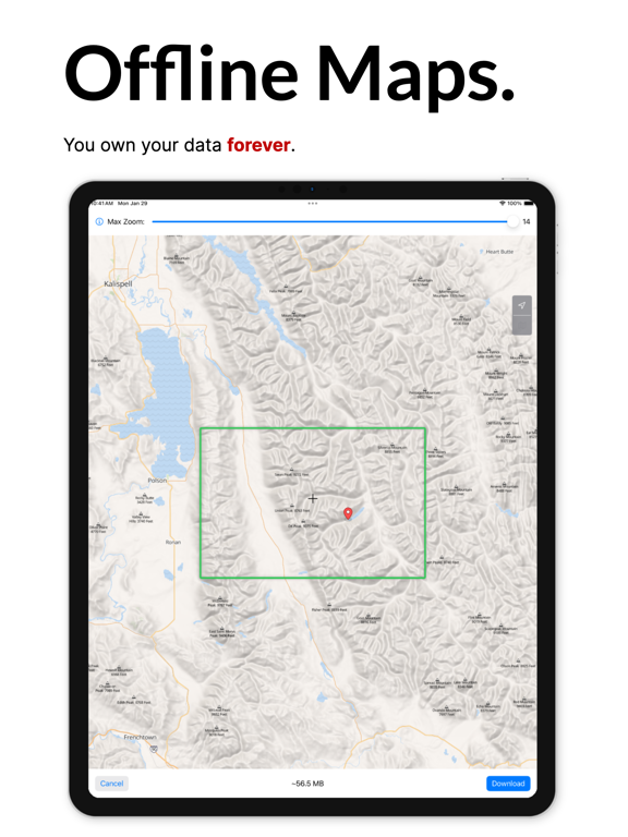 Topo Lock Maps iPad screenshot 2 - Navigation app