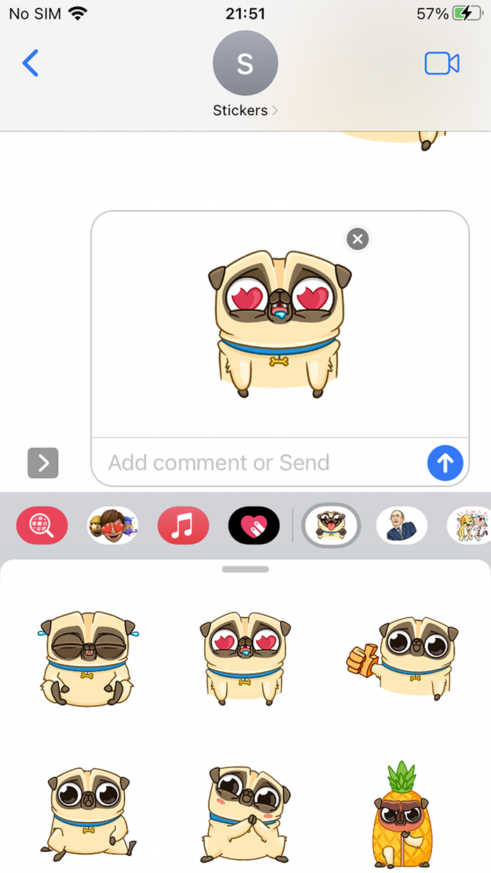 Pug Dog Emoji Funny Stickers