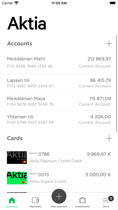 Aktia Mobile bank Screenshot