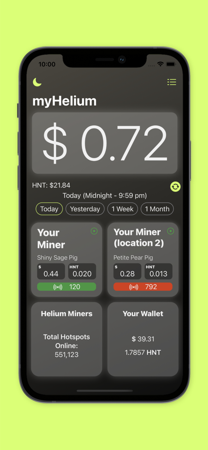 myHelium - Track your miners