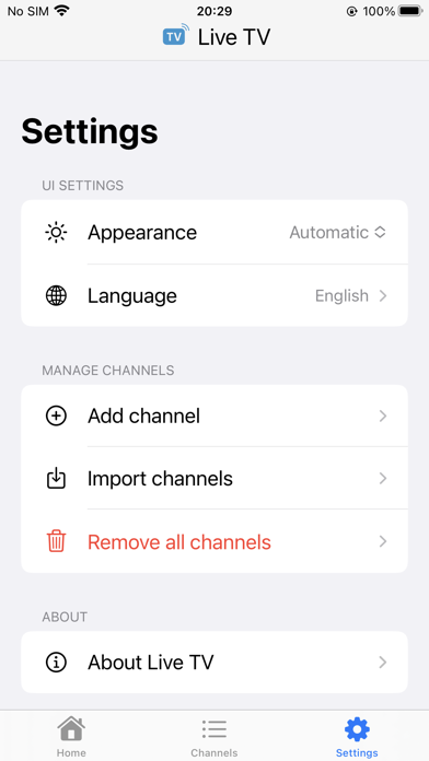 Live TV Player Screenshot