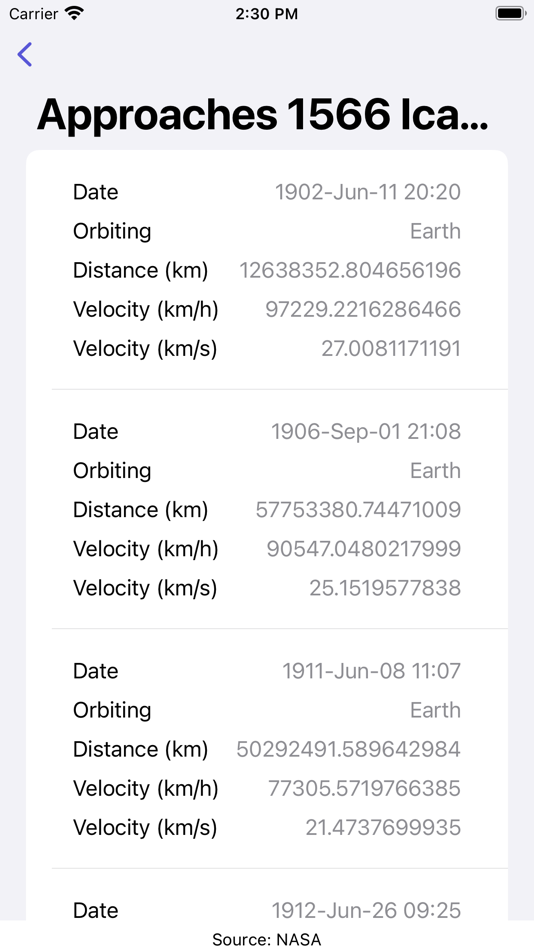 #3. Asteroid Monitor (iOS) 由: Jose Leal