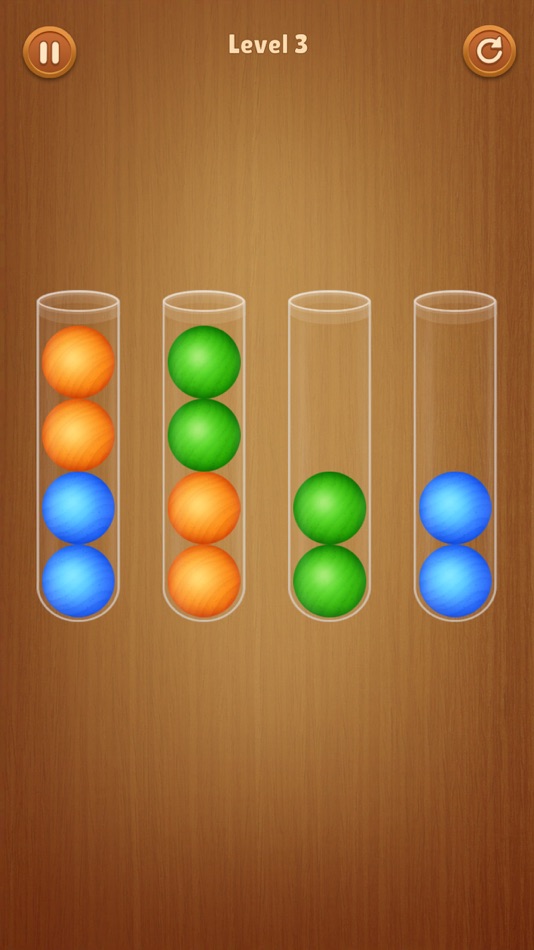 #1. Color Ball Sort Wooden Puzzle (iOS) By: Nguyen Thi Minh Trang