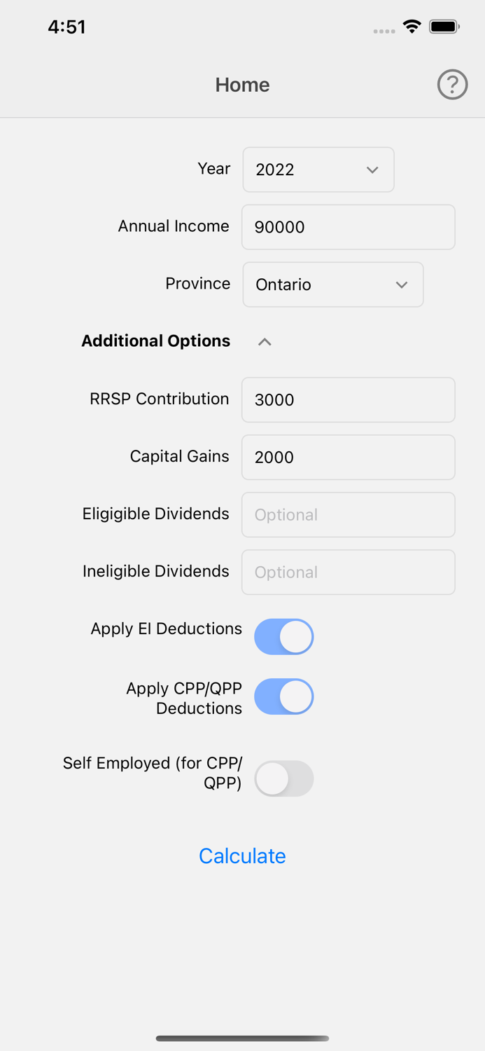 Canada Income Tax Calculator