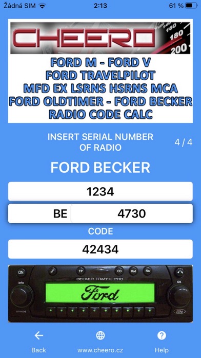 RADIO CODE for FORD ALL Screenshot