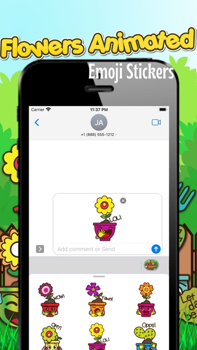 Flowers Animated Emoji Sticker Screenshot