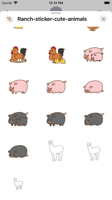 Ranch sticker cute animals Screenshot