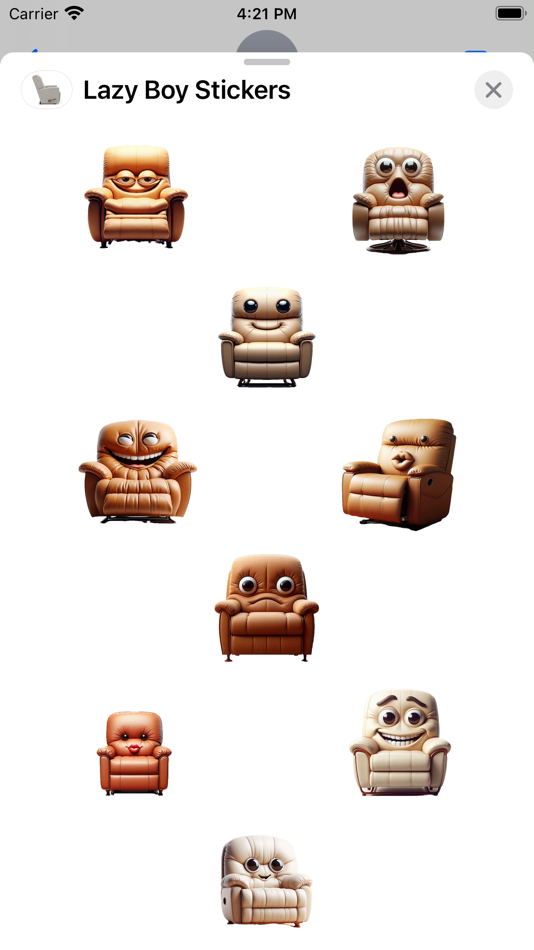 #1. Lazy Boy Stickers (iOS) By: Paul Scott