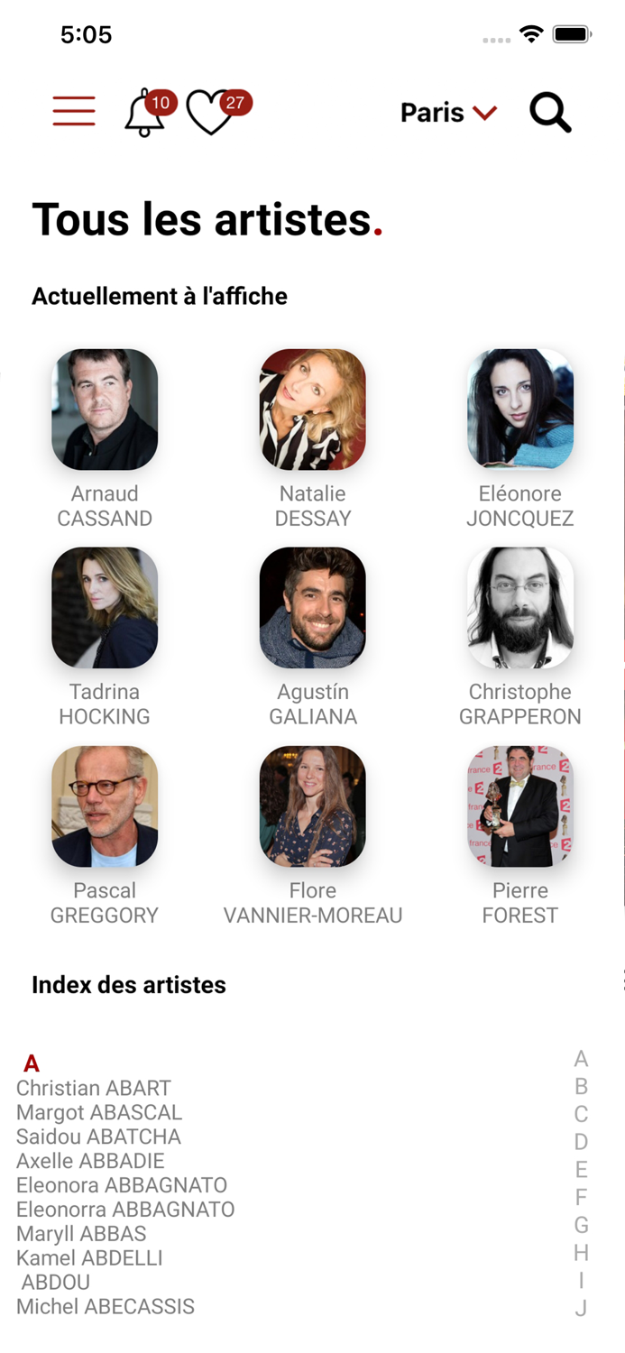 Theaters and producers TPA.FR