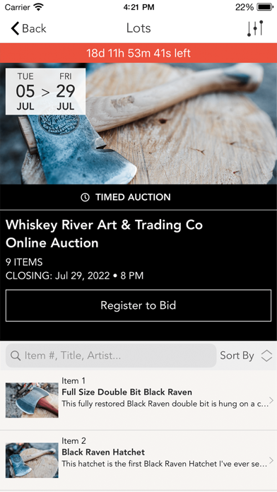 Whiskey River Auction House Screenshot