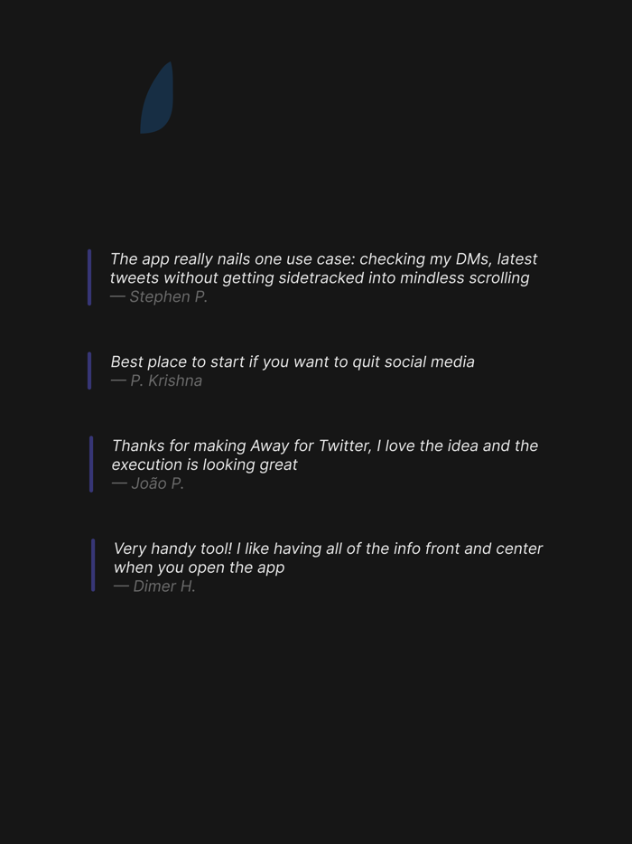 Away Dashboard for Twitter