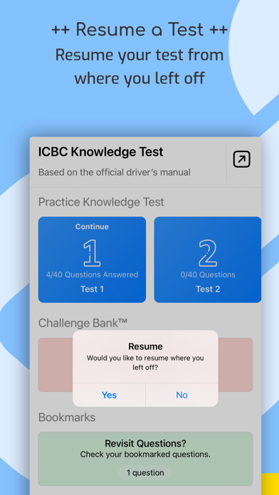 ICBC Knowledge Test Screenshot
