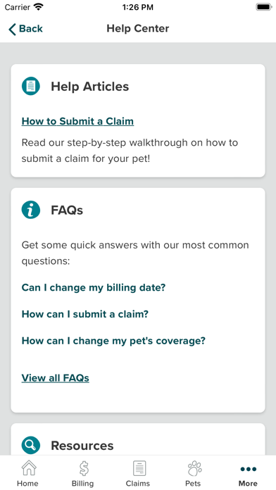 Hartville Pet Insurance Screenshot