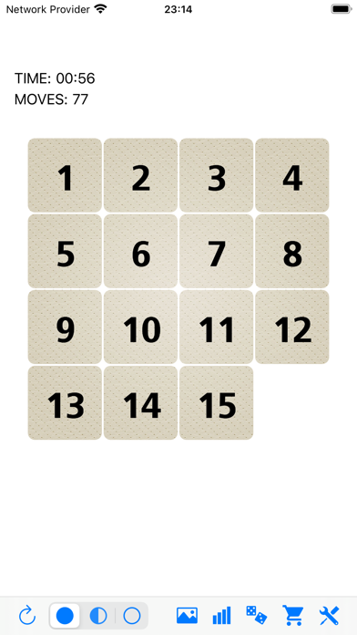 Fifteen sliding tiles puzzle Screenshot