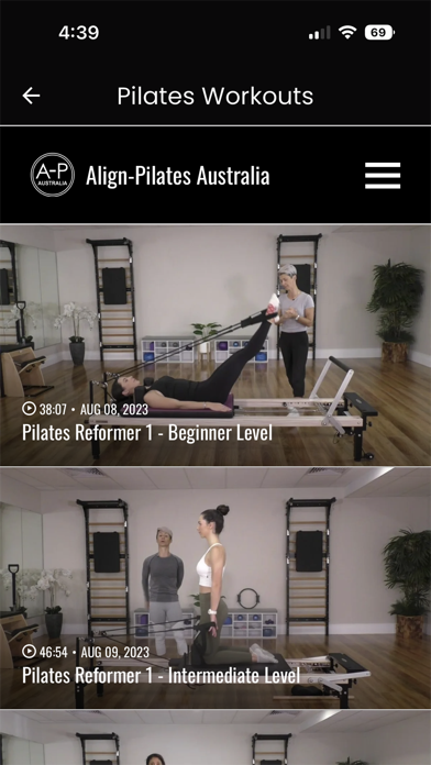 Align-Pilates Australia App Screenshot