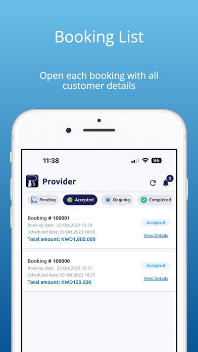 Repair Provider Screenshot