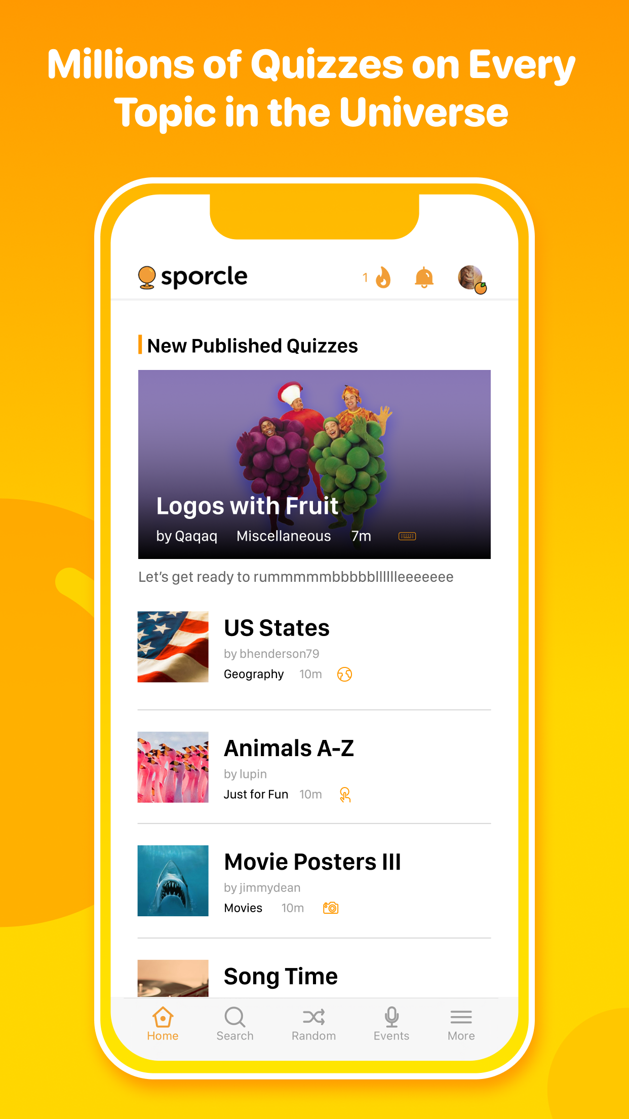 Sporcle screenshot 1