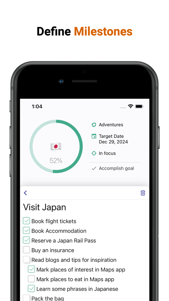 Ambitionist life goal tracker