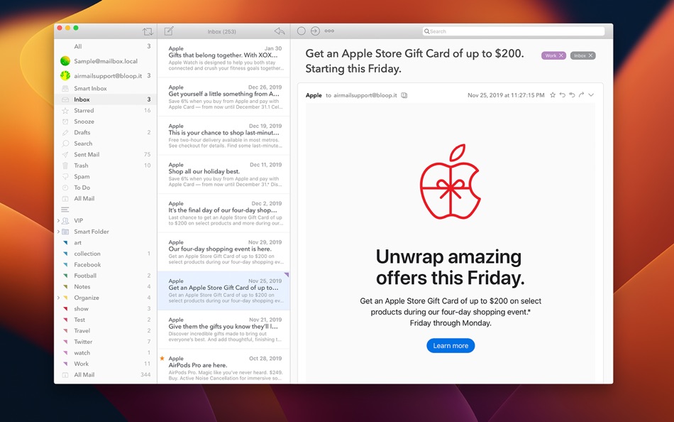 #3. Airmail - Lightning Fast Email (macOS) 由: Bloop S.R.L.